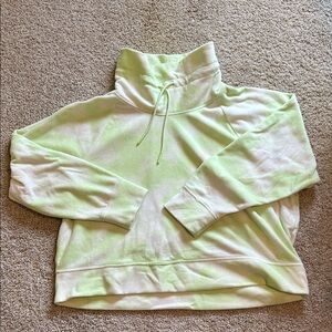 Lime and White Cowlneck Fleece